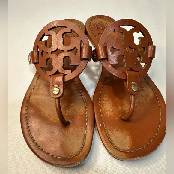 Tory Burch Miller Women’s Cognac/Brown Sandals| Size 9 1/2 - Picture 1 of 10